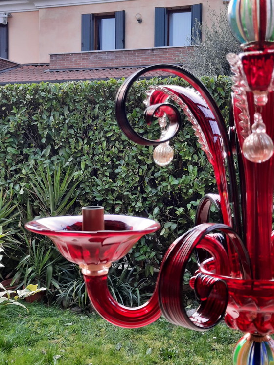 Image 1 of Lustre à trois lumières en verre de Murano