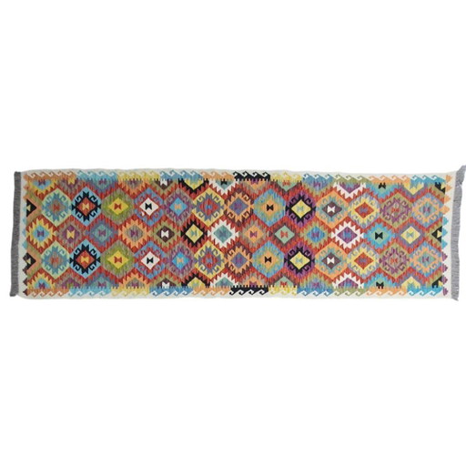 Handgewebter Läufer aus Wolle – Maimana Flatweave (305 x 90 cm) – vloerkleden en tapijten, Wool (photo 2 of 5)