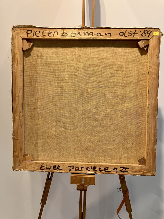Image 1 of Pintura moderna de Pieter Boxman de 1984 titulada Dos periquitos.
