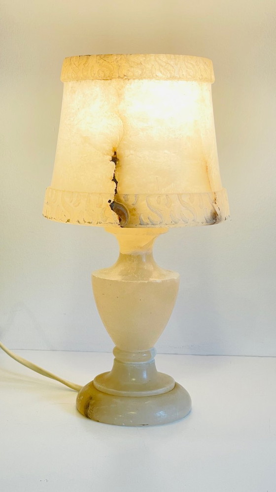 Image 1 of Geometrische albasten lamp, jaren 70