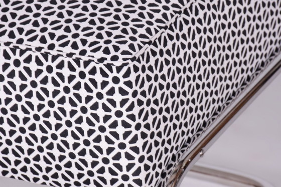 Restored Bauhaus Stool, by Robert Slezák, Chrome-Plated Steel, Czech, 1930s – Textile (photo 3 of 7)