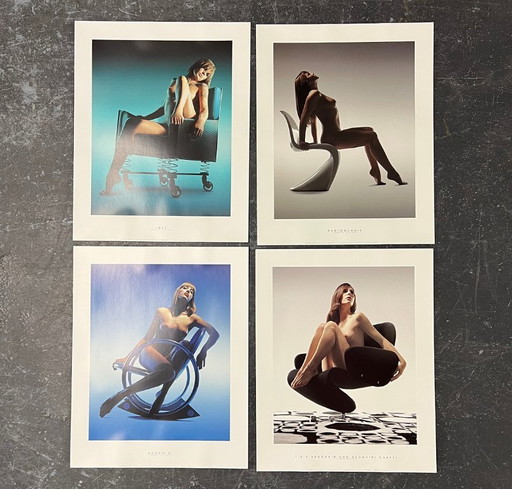 Tirages photographiques du portfolio « Nus sur meubles par Verner Panton »