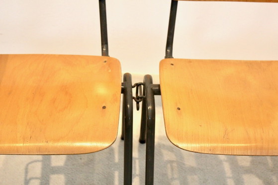 Industrial Plywood Stackable School Sofa Seat by Marko Holland, Couches, Metal, Black, Industrieel (photo 10 of 11)