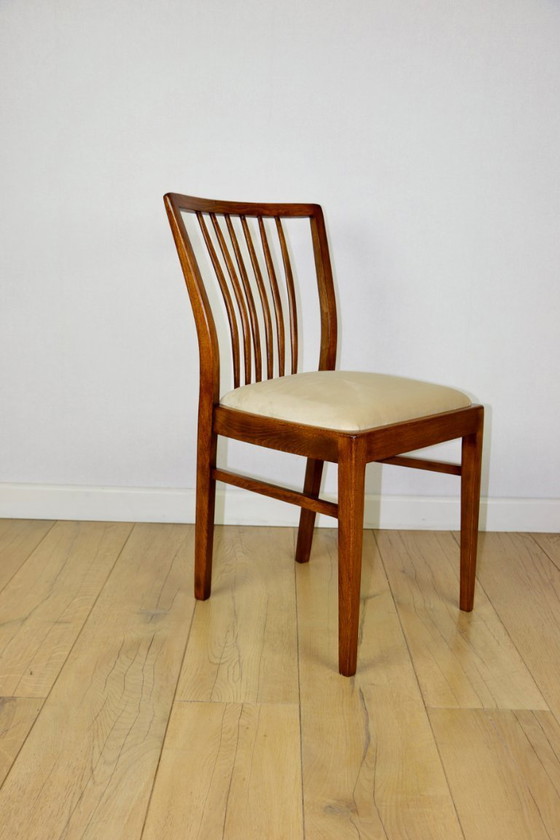 Image 1 of Vintage chairs beige velvet - set of 4