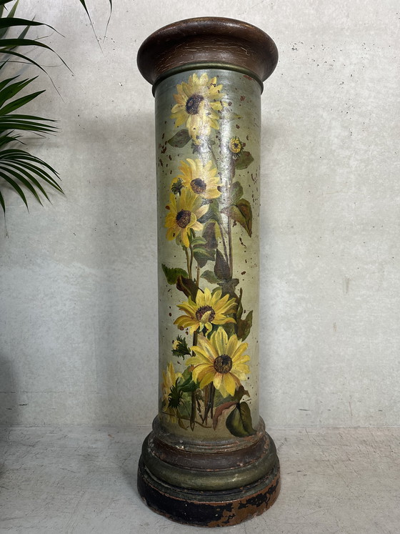 Image 1 of Antique French column - sunflowers