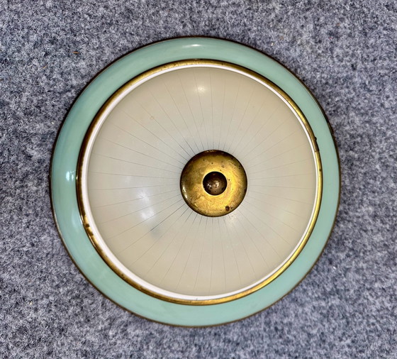Plafonnier vintage style Gio Ponti Rockabilly années 40 50, Métal, mint (photo 2 sur 13)