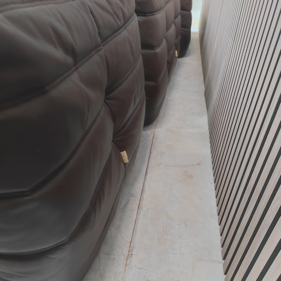 Image 1 of Conjunto Togo de Ligne Roset de los años 70 en piel color moca