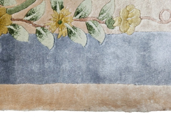 Image 1 of Handgeknoopt Oriental Zijde tapijt floral China NEW 93x152cm