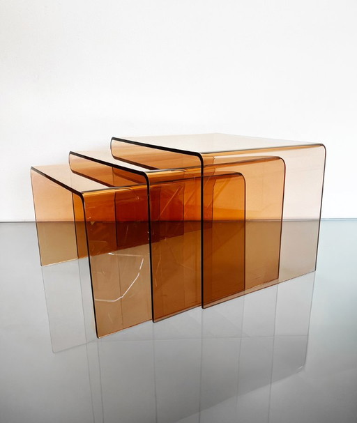 Vintage Roche Bobois Michel Dumas Mimiset Koperkleurig – salontafels, Plastic (photo 2 of 9)