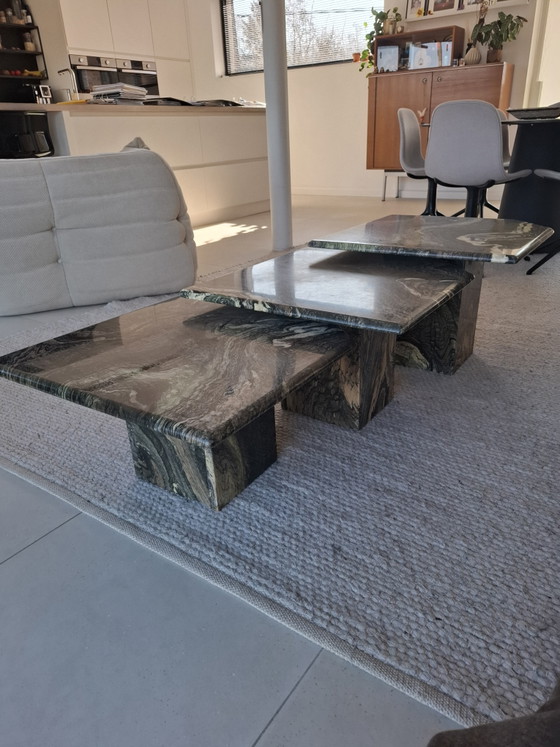 Set of Vintage Cipollino Marble Side Tables – Stone (photo 4 of 7)