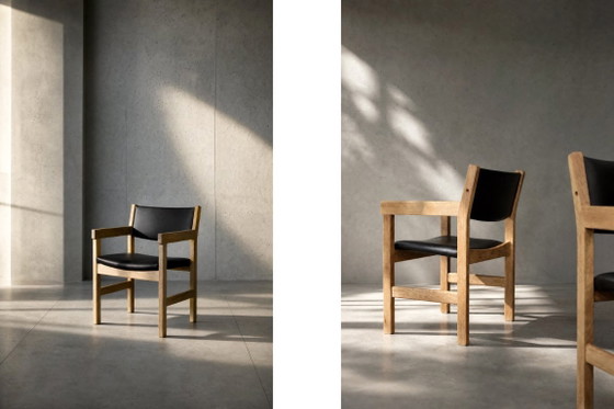 Image 1 of Chaises danoises en chêne, style Mid-Century Modern, par Hans J. Wegner pour Getama, années 1960, lot de 4
