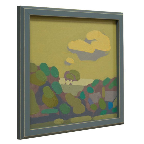 Image 1 of "Casa nella foresta", dipinto unico, pezzo unico dipinto a mano, 22 x 22 cm, con cornice