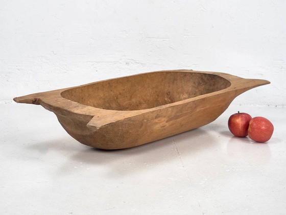 Antique wooden bowl (c.1900), Brown, Rustic (photo 11 of 17)
