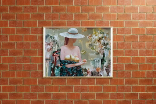 Original Oil Painting Abstract Figurative Girl Fruit – schilderijen tekeningen, Canvas (photo 2 of 10)
