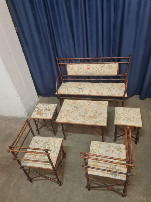 Antique Faux Bamboo Parlor Set by Maison Staněk – Prague, Circa 1910