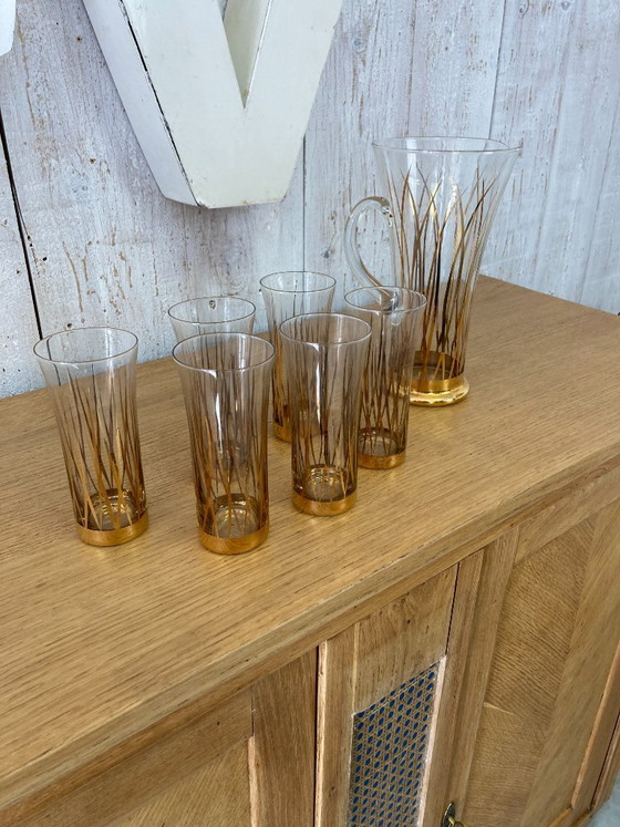 Image 1 of Juego de 6 vasos con jarra a juego.