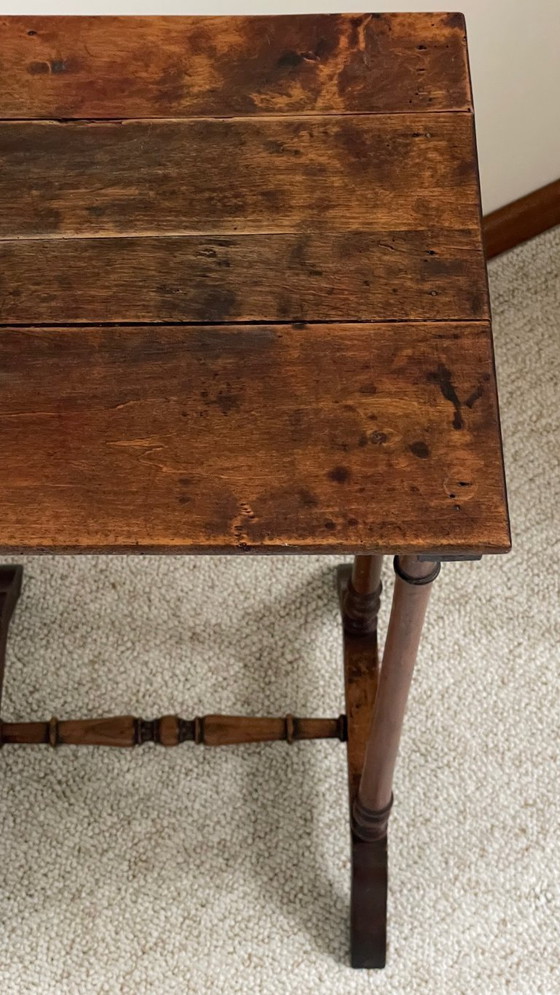 Image 1 of Antique Turned Wood Bedside Table