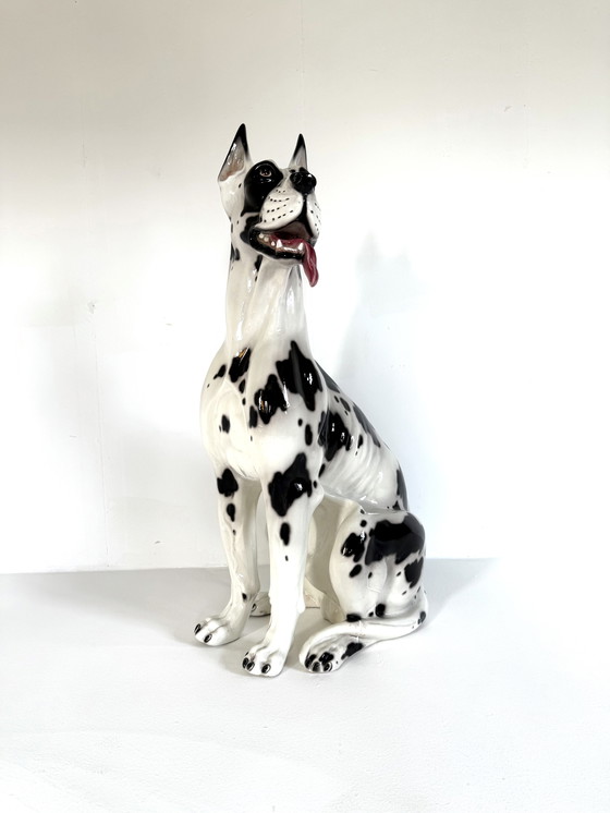 Image 1 of Vintage XXL Italiaans keramieken Deense dog ‘60
