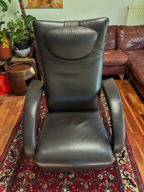 Strässle modern lounge chair in near mint condition – Adjustable recliner chair, Chrome, Leather (photo 3 of 8)