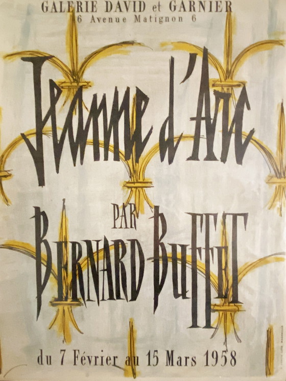 Image 1 of Manifesto litografico della mostra su Giovanna d&#39;Arco di Bernard Buffet
