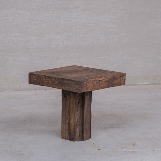 Image 1 of Pair of Belgium Wabi-Sabi Wooden Side Tables