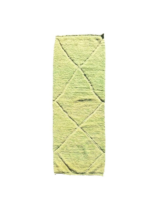 Green Mrirt Runner Rug – Hand-Knotted Moroccan Wool Hallway Rug – 85 × 240 cm – vloerkleden en tapijten (photo 2 of 9)