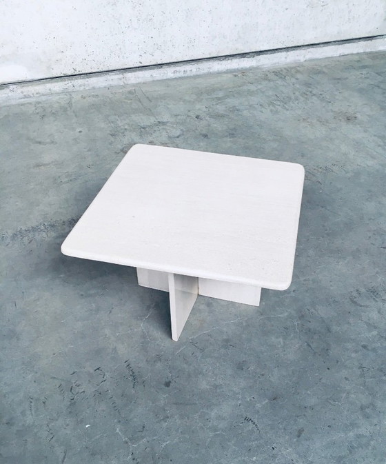 Image 1 of Postmodern Design Granite Stone Square Side Table Italy 1970's
