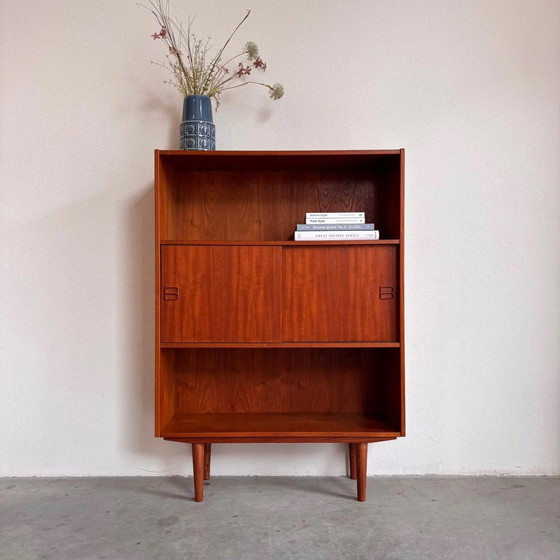 Image 1 of Vintage bookcase sliding doors teak