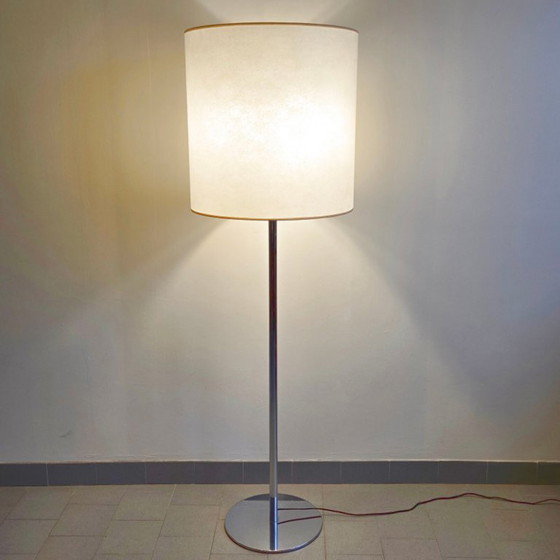 Image 1 of Vintage Swisslamps-International vloerlamp uit de jaren 70, gemaakt van verchroomd staal.
