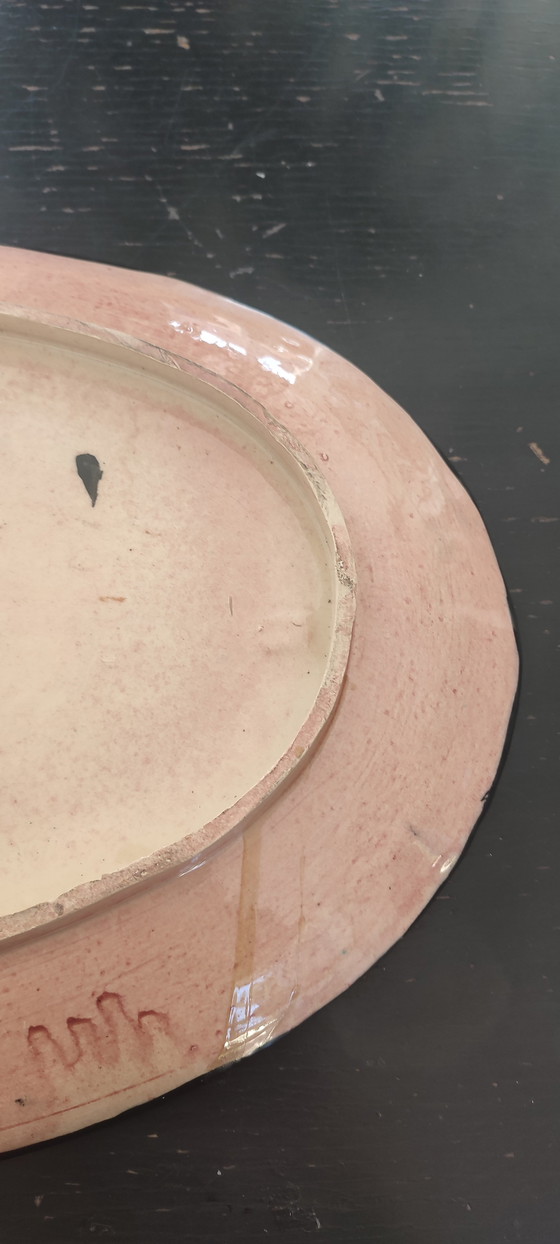 Image 1 of Grote geglazuurde aardewerken schaal, gesigneerd door Tony Jaillet, jaren 1950-1960.