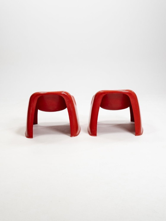 Image 1 of Conjunto de dos sillas Toga naranjas de Sergio Mazza para Artemide, década de 1960