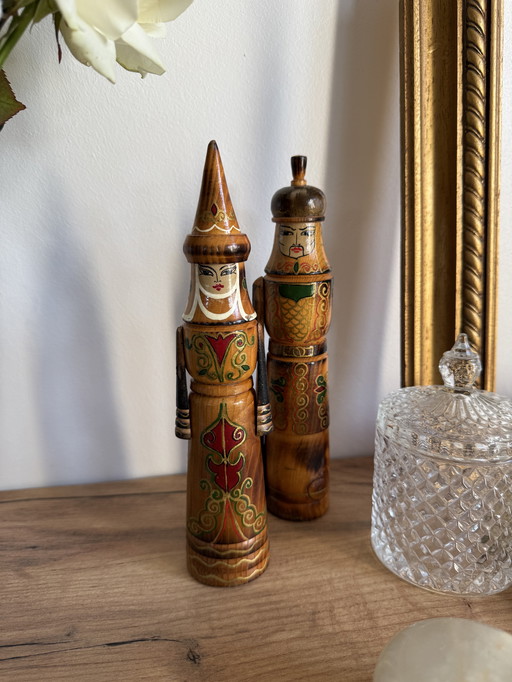 Set van 2 vintage Aziatische beeldjes