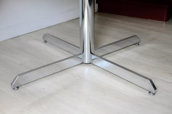 Image 1 of Marmeren en stalen tafel Frankrijk, Circa 1970