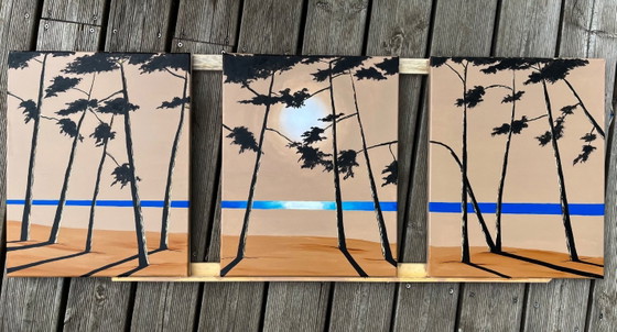 Acrylic Triptych 120x50 – Paintings & Drawings, Canvas (photo 5 of 16)