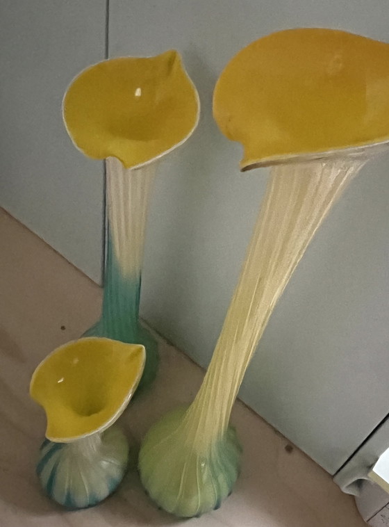 Image 1 of Juego de jarrones de tulipanes de Murano