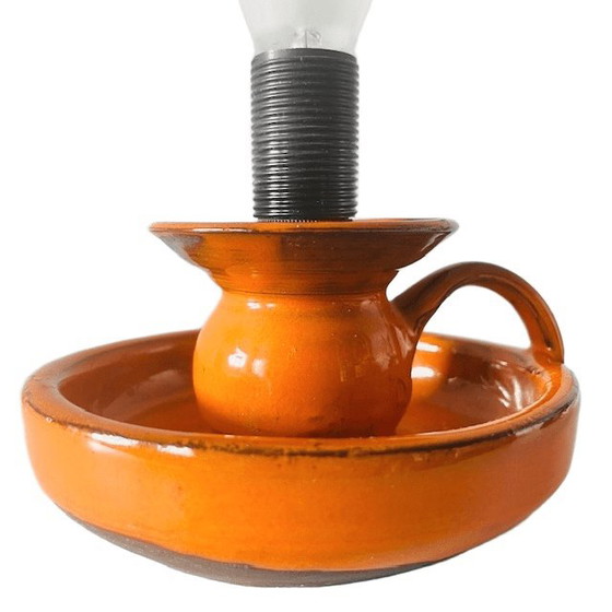 Image 1 of Vintage Space age lampenvoet oranje keramiek 1970's