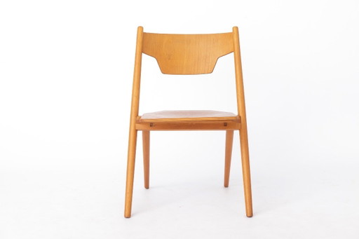 Silla plegable Hiller vintage | Silla alemana de madera de haya | Diseño de mediados de siglo que ahorra espacio, década de
