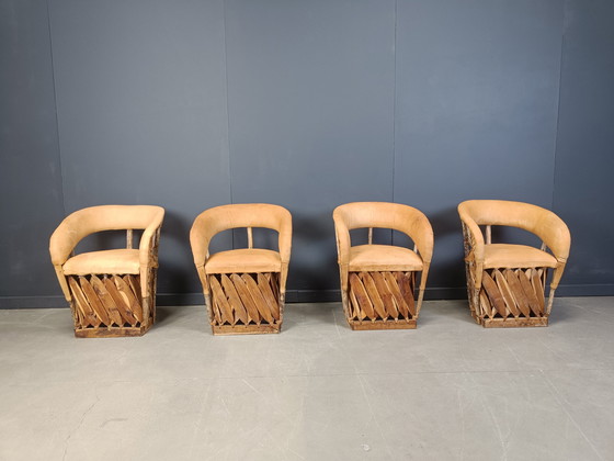 Image 1 of Vintage art populaire mexican dining chairs set of 6, 1970s