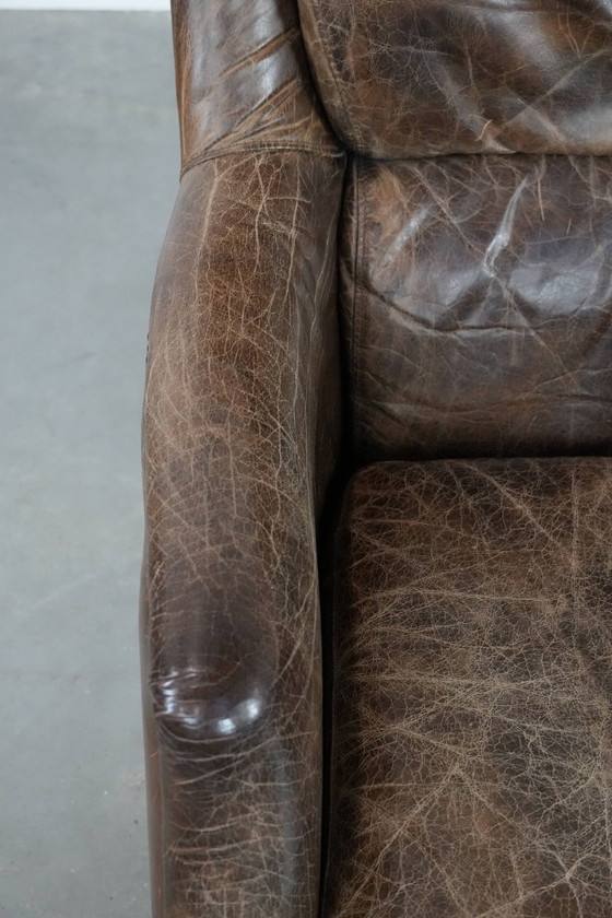 Image 1 of Vintage rundleren fauteuil met prachtige en sprekende kleuren