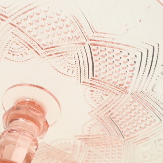 Image 1 of Vintage Roze Taartschaal Stermotief