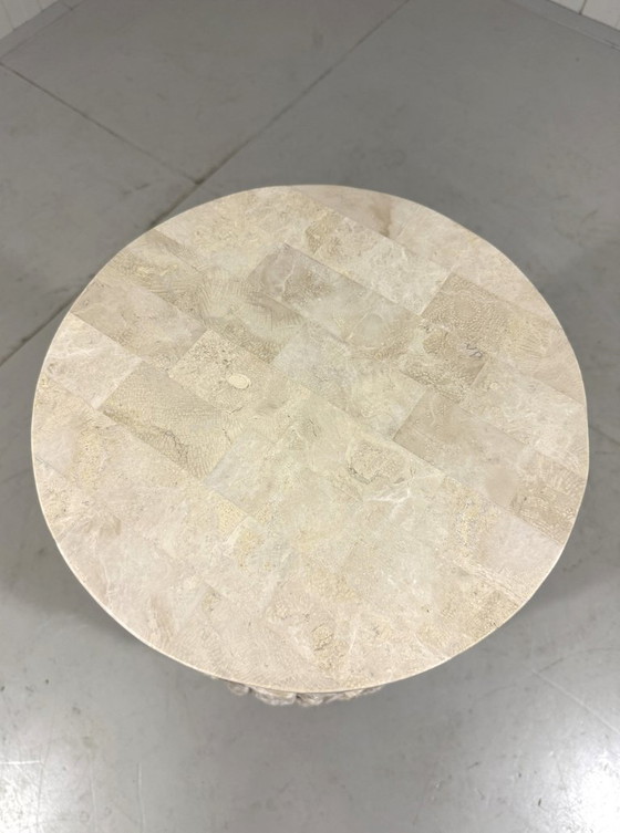 Image 1 of Travertijn Mactan Stenen Zuilen & Vaas 1980's