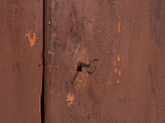 Antique painted cabinet in pine wood – Central Europe, circa 1900 – Storage cabinet (photo 21 of 40)