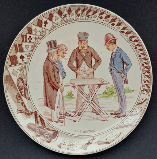 Assiettes anciennes de Sarreguemines du 19ème siècle (2) - Céramique