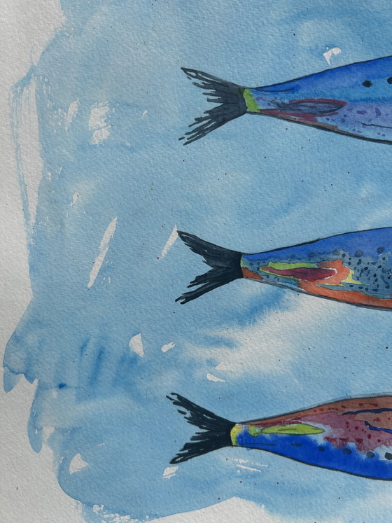 Kleurrijke Sardines Aquarel 30x40 cm – canson, Wanddecoratie, Paper (photo 5 of 8)