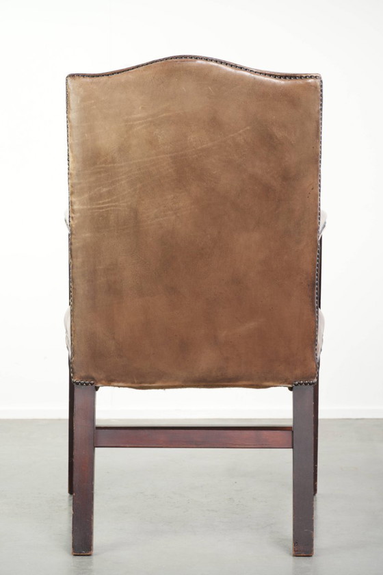 20th Century English Style Cowhide Leather Gainsborough Desk/Occasion Chair with a Luxurious Appearance (photo 4 of 12)