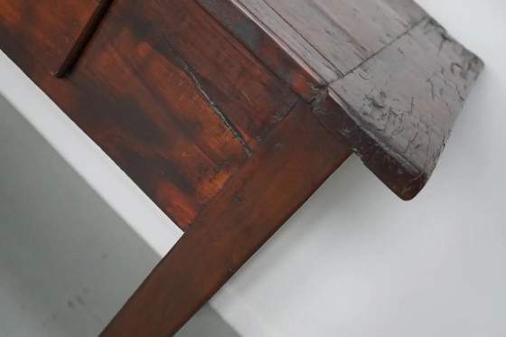 Image 1 of Großer, antiker französischer Beistelltisch im Kolonialstil aus Teakholz