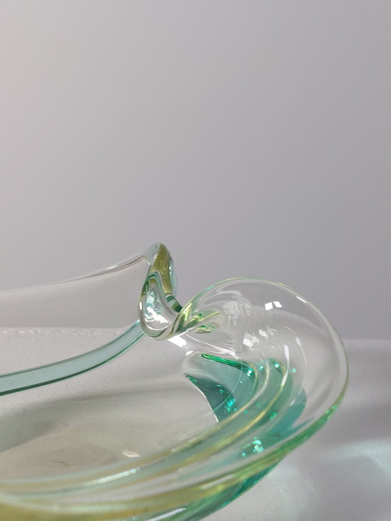 Image 1 of Vintage handgemaakte glazen schaal uit het midden van de vorige eeuw