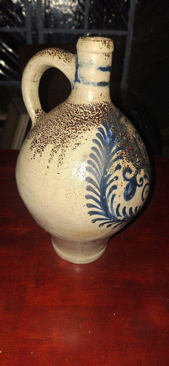 Brocca in Gres con Smalto al Sale e Pittura Blu Cobalto – Vasi, Ceramic (photo 4 of 5)