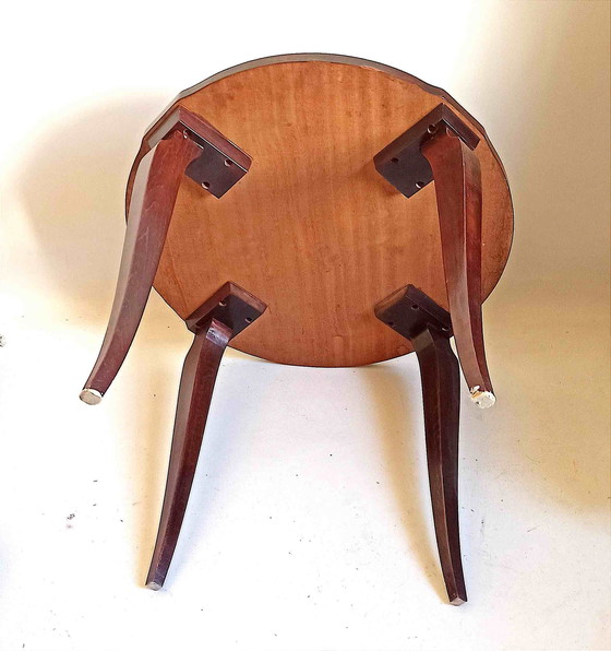 Image 1 of Art Deco sokkeltafel Mahoniefineer Diameter 60,4 cm