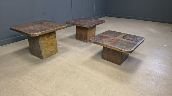 Image 1 of Vintage brutalist slate stone nesting by Design Studio Stam, 1990s